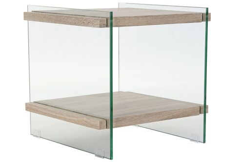 MESITA DE NOCHE CRISTAL MDF 50X50X49 TEMPLADO MB179587