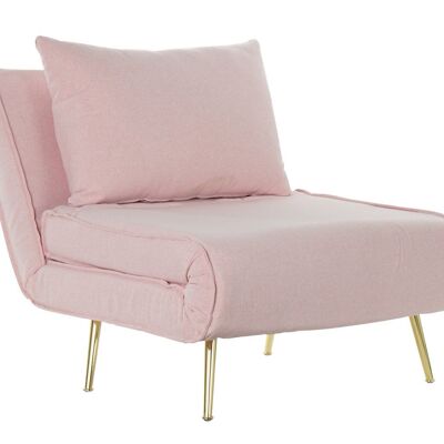 METAL POLYESTER SOFA BED 90X90X84 PALE PINK MB179951