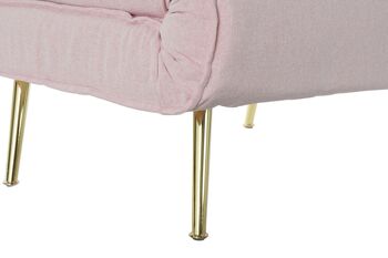 CANAPÉ LIT MÉTAL POLYESTER 90X90X84 ROSE PÂLE MB179951 5