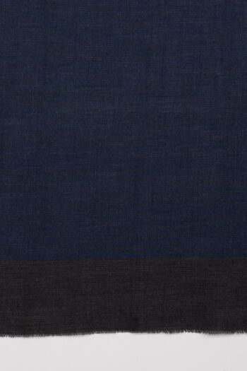 Écharpe en laine à fines rayures avec bordure - Bleu gris 3