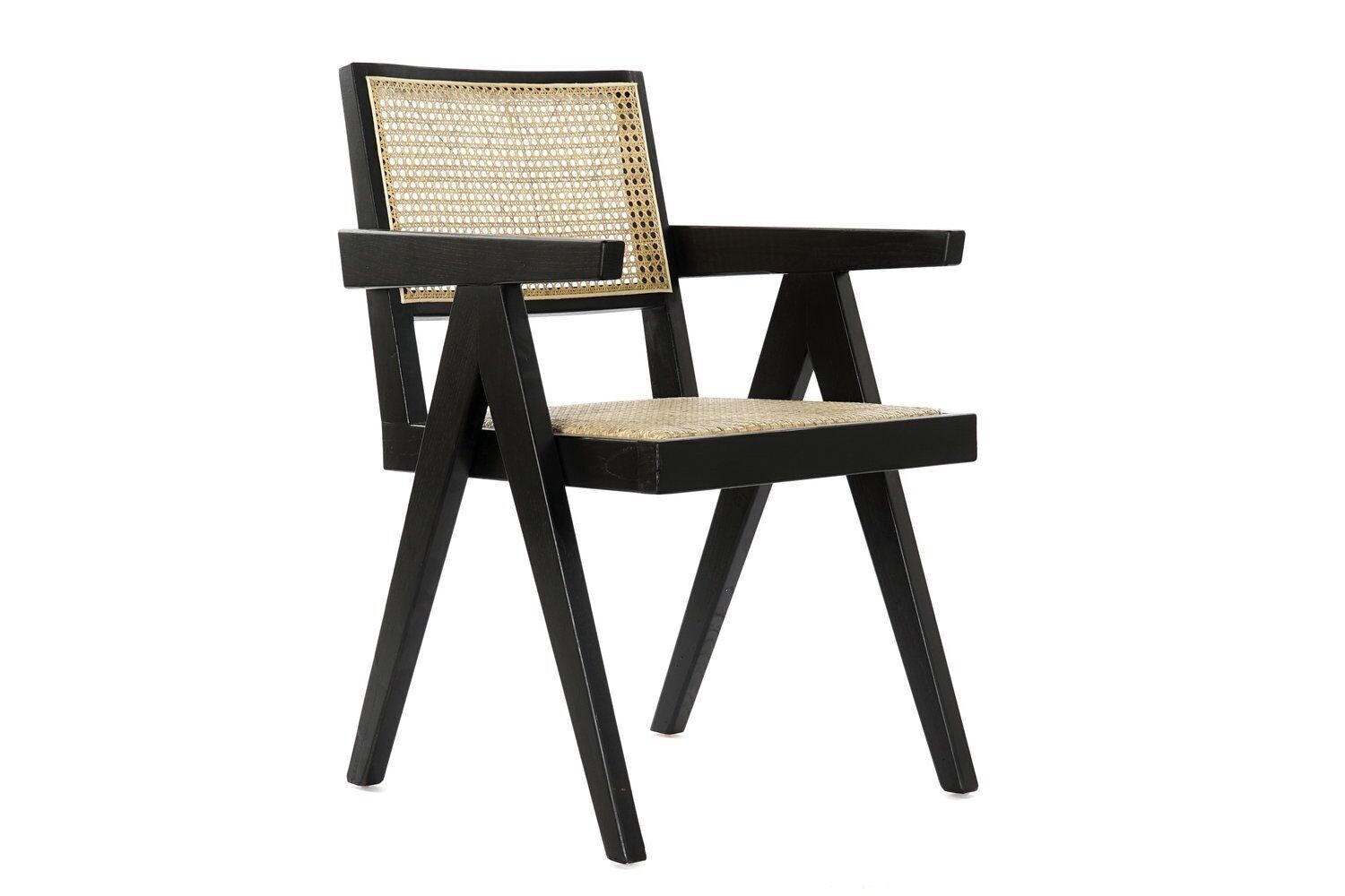 ULME RATTAN STUHL 56,5X60X86 SCHWARZES GITTER MB180563