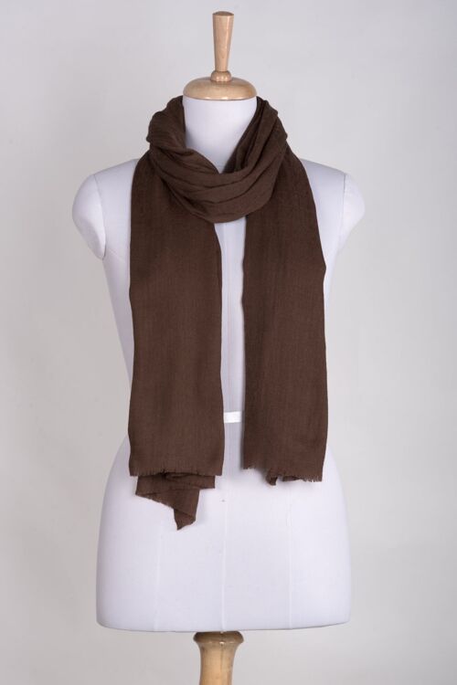 Paisley Jacquard Weave Cashmere Wool Scarf - Brown