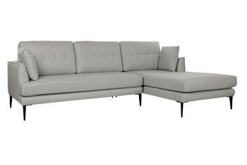 CANAPÉ MÉTAL POLYESTER 240X160X85 CHAISELONGUE GRIS MB180907 8