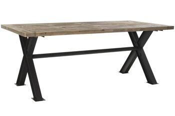 TABLE MÉTAL BOIS RECYCLÉ 200X100X78 NATUREL MB182061 1