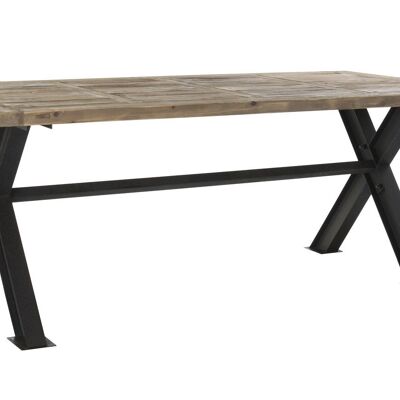RECYCLED WOOD METAL TABLE 200X100X78 NATURAL MB182061