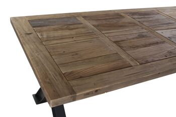 TABLE MÉTAL BOIS RECYCLÉ 200X100X78 NATUREL MB182061 2