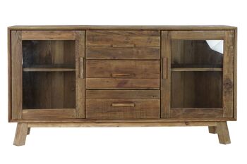 BUFFET BOIS RECYCLE VERRE 160X48X85 NATUREL MB182185 6