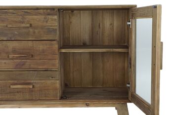 BUFFET BOIS RECYCLE VERRE 160X48X85 NATUREL MB182185 9