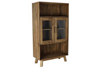 ETAGERE VERRE BOIS RECYCLE 90X40X160 MB182187 1