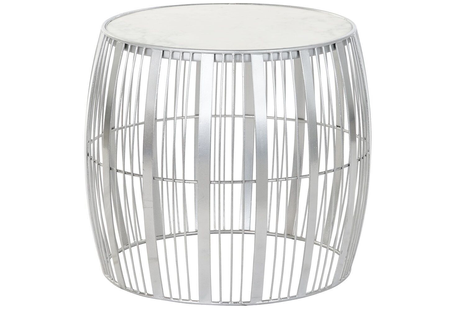 TAVOLINO MARMO FERRO 46X46X41 ARGENTO MB182328