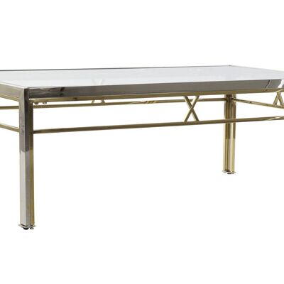 COFFEE TABLE STEEL GLASS 110X60X40 SILVER MB182520