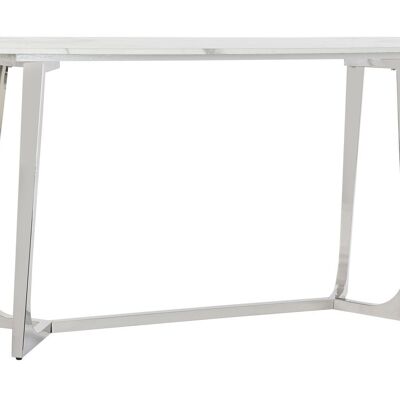 CONSOLE ACIER MARBRE ARGENT 150X45X80 MB182534