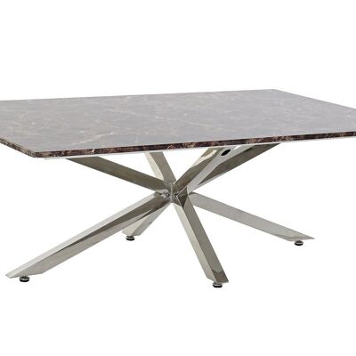 MARBLE STEEL COFFEE TABLE 130X80X45 SILVER MB182537