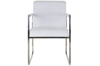 FAUTEUIL ACIER POLYESTER 75X57X92 BLANC MB182539 5