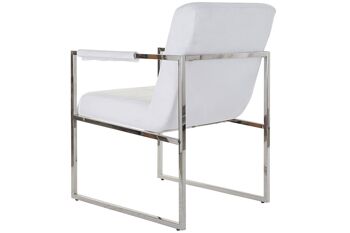 FAUTEUIL ACIER POLYESTER 75X57X92 BLANC MB182539 7