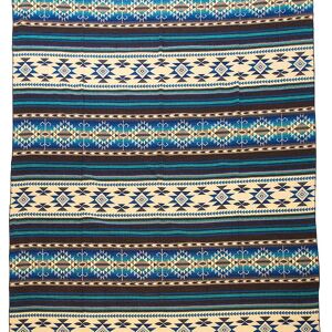 Couverture indigène en alpaga Cotopaxi 190 cm x 225 cm Bleu
