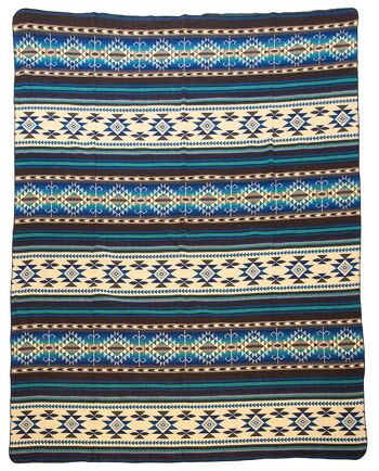 Couverture indigène en alpaga Cotopaxi 190 cm x 225 cm Bleu 1
