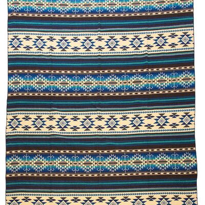 Alpaka einheimische Decke Cotopaxi 190 cm x 225 cm Blau