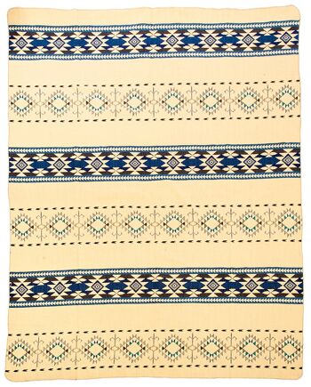 Couverture indigène en alpaga Cotopaxi 190 cm x 225 cm Bleu 2