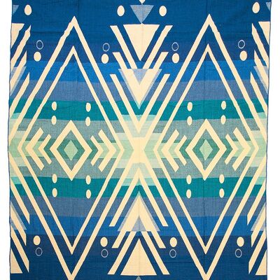 Alpaka einheimische Decke Imbabura 190 cm x 225 cm Blau
