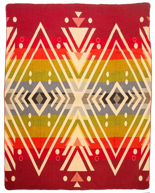 Alpaca native blanket Imbabura 190 cm x 225 cm Red