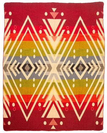 Couverture indigène en alpaga Imbabura 190 cm x 225 cm Rouge 1