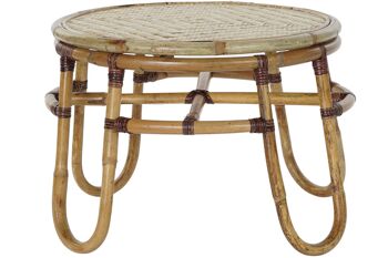 TABLE D'APPOINT ROTIN BAMBOU 60X60X42 NATUREL MB182689 1