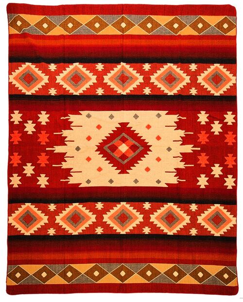 Alpaca native blanket Quilotoa 190 cm x 225 cm Red