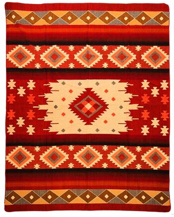 Couverture Alpaga natif Quilotoa 190 cm x 225 cm Rouge 1