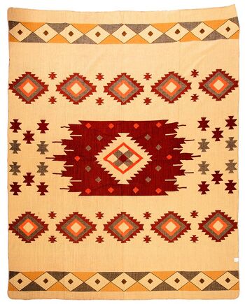 Couverture Alpaga natif Quilotoa 190 cm x 225 cm Rouge 2
