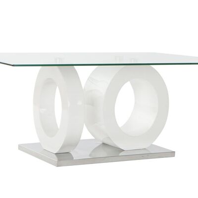 COFFEE TABLE GLASS MDF 110X60X45 WHITE MB182797