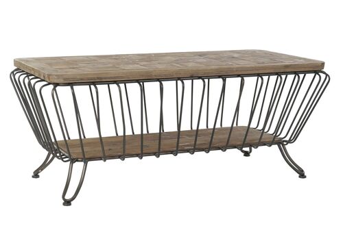 MESA CENTRO PINO METAL 125X64X51 MARRON MB182970