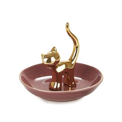 Ring holder, Gatto, gilt, porcelain