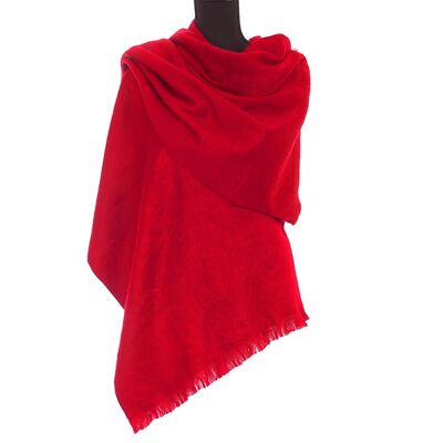 Bufanda de alpaca Bufanda de lana roja - Suave cálido
