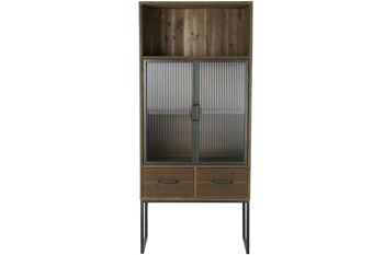 VITRINE EN BOIS 70X34,5X160 NATUREL MB183178 7