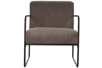 FAUTEUIL POLYESTER FER 64X74X79 MARRON MB183383 5