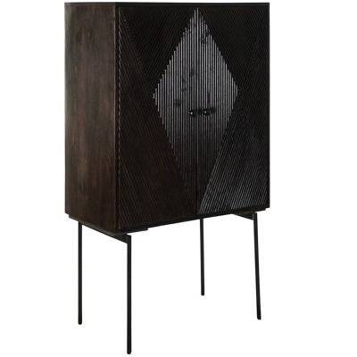 APARADOR MANGO METAL 84X43X153,5 MARRON OSCURO MB183456