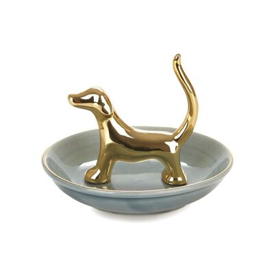 Ring holder, Bassotto, gilt, porcelain