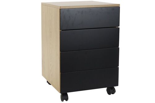 CAJONERA MADERA MDF 45X40X62 RUEDAS NEGRO MB183726