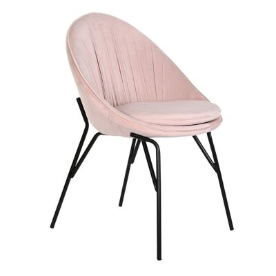 CHAISE METAL VELOURS 60X60X85 ROSE MB184928