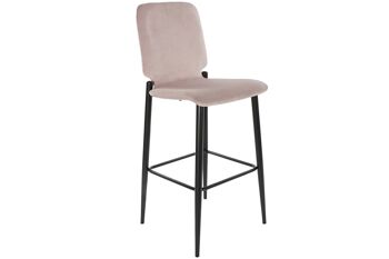 TABOURET METAL VELOURS 43,5X52X109 VELOURS ROSE MB184937 1