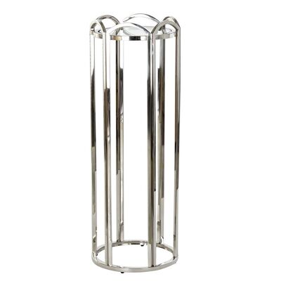 SIDE TABLE METAL GLASS 40X40X110 SILVER MB185288