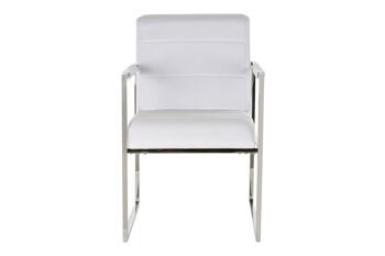 FAUTEUIL ACIER POLYESTER 56X68X92 BLANC MB185291 5