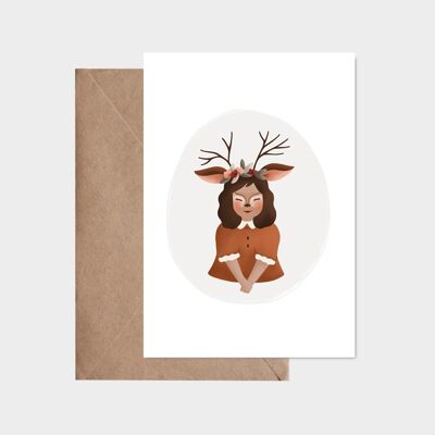 Carte postale - Déguisement petit faon