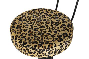 TABOURET METAL CUIR 42X48X116 LEOPARD NOIR MB185298 2