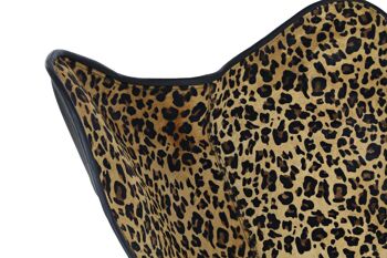 CHAISE METAL CUIR 73X70X93 LEOPARD NOIR MB185301 3