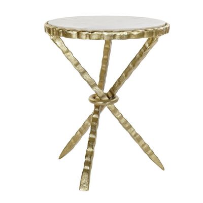 SIDE TABLE MARBLE ALUMINUM 43X43X54 WHITE MB185674