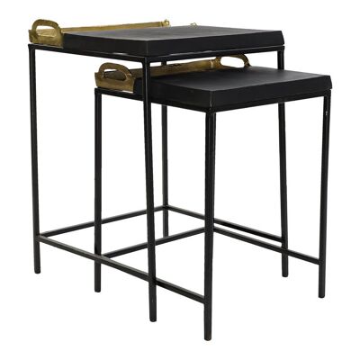 SIDE TABLE SET 2 STEEL 41X41X60 TRAY MB185679