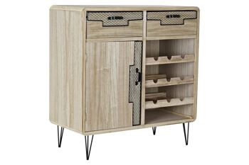 PORTE BOUTEILLES PAULOWNIA METAL 80X38X84 NATUREL MB185687 1