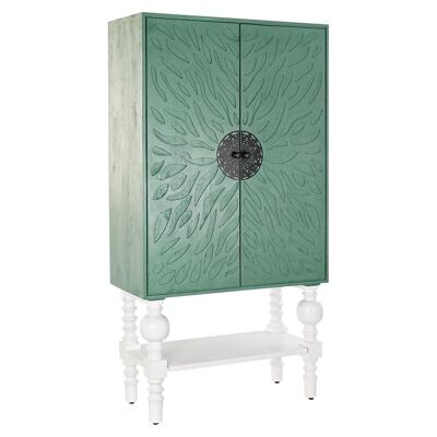 WOODEN METAL CABINET 106X48X208 TURQUOISE MB185855